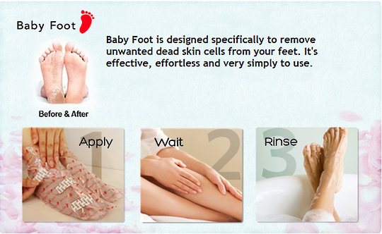 Baby Foot -1 Hour Exfoliant Pack  (with 2 free Peel Enhancing Foot Soaks & Foot Mask) image 3